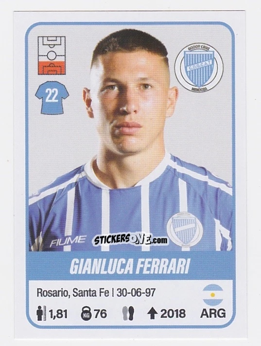 Sticker Gianluca Ferrari - Fútbol Argentino 2023 n. 210 - Panini