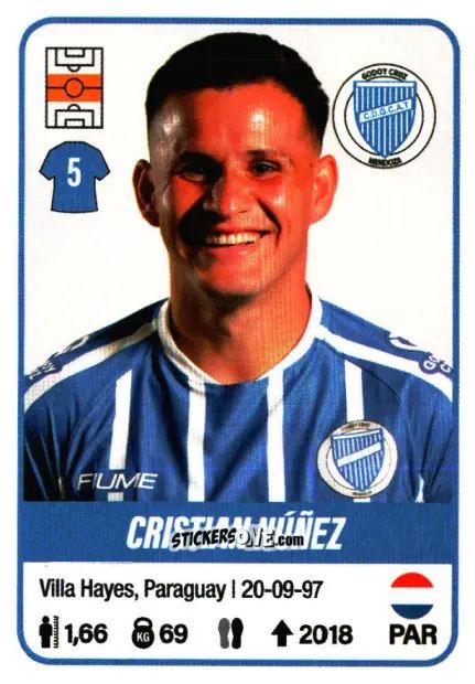 Sticker Cristian Núñez - Fútbol Argentino 2023 n. 215 - Panini