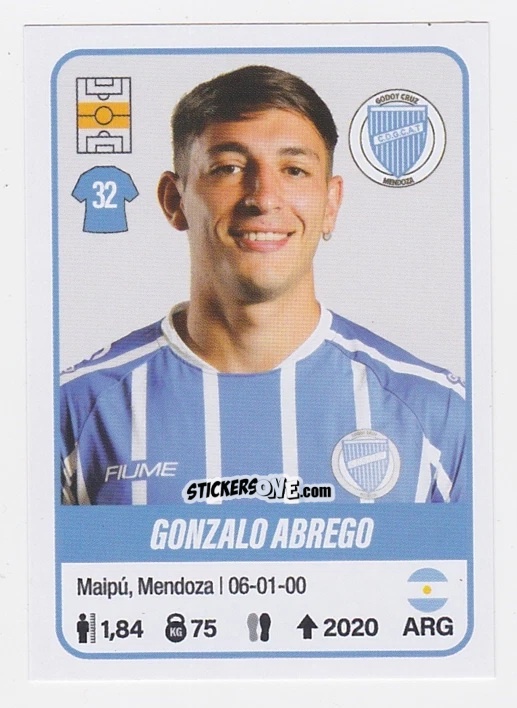Sticker Gonzalo Abrego - Fútbol Argentino 2023 n. 216 - Panini