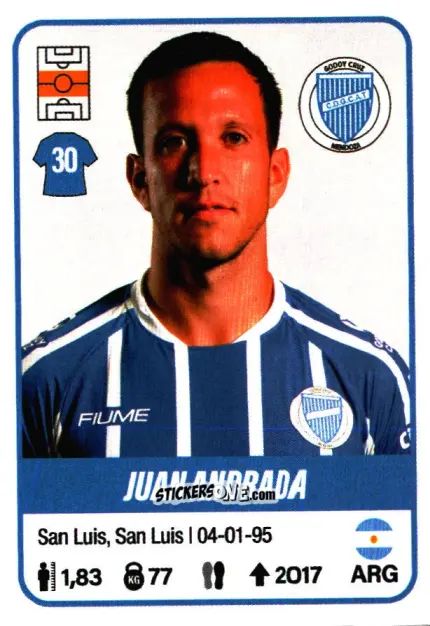 Figurina Juan Andrada - Fútbol Argentino 2023 n. 220 - Panini