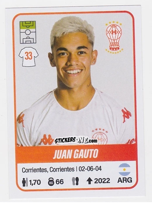 Sticker Juan Carlos Gauto - Fútbol Argentino 2023 n. 238 - Panini
