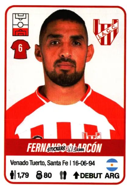 Cromo Fernando Alarcón - Fútbol Argentino 2023 n. 262 - Panini