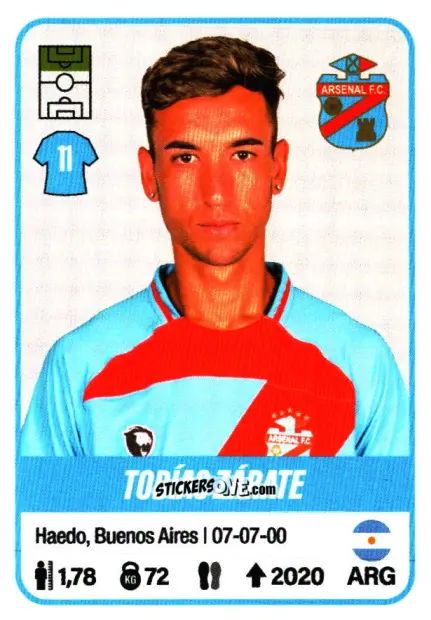 Sticker Tobías Zárate - Fútbol Argentino 2023 n. 36 - Panini