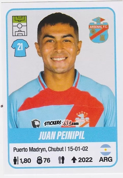 Sticker Juan Peinipil - Fútbol Argentino 2023 n. 37 - Panini