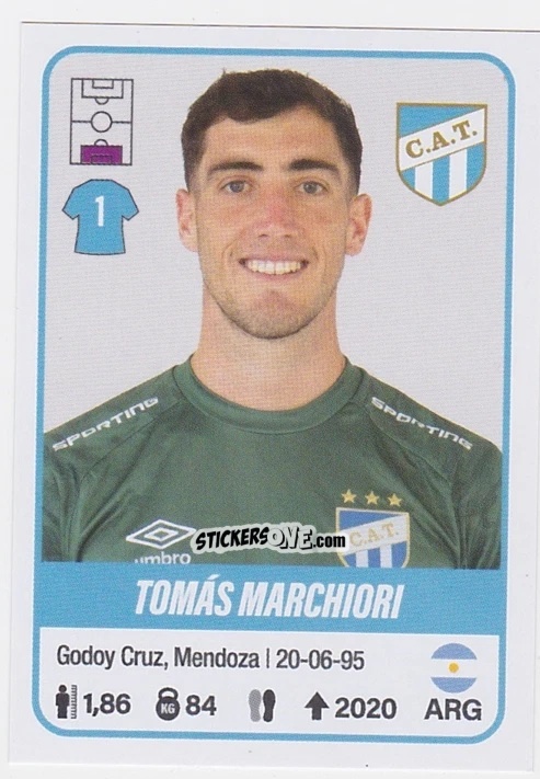 Figurina Tomás Marchiori - Fútbol Argentino 2023 n. 39 - Panini