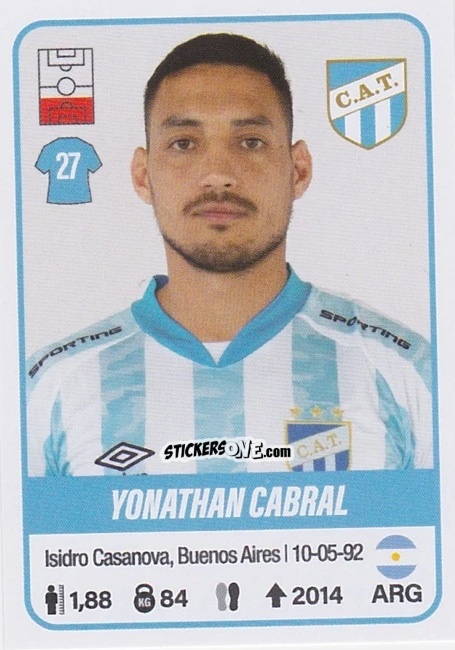 Figurina Yonathan Cabral - Fútbol Argentino 2023 n. 41 - Panini