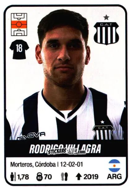 Figurina Rodrigo Villagra - Fútbol Argentino 2023 n. 421 - Panini