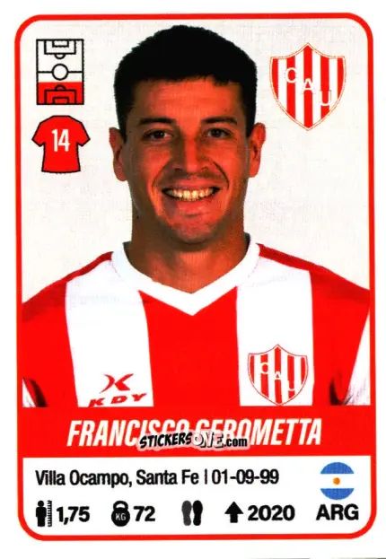 Figurina Francisco Gerometta - Fútbol Argentino 2023 n. 453 - Panini