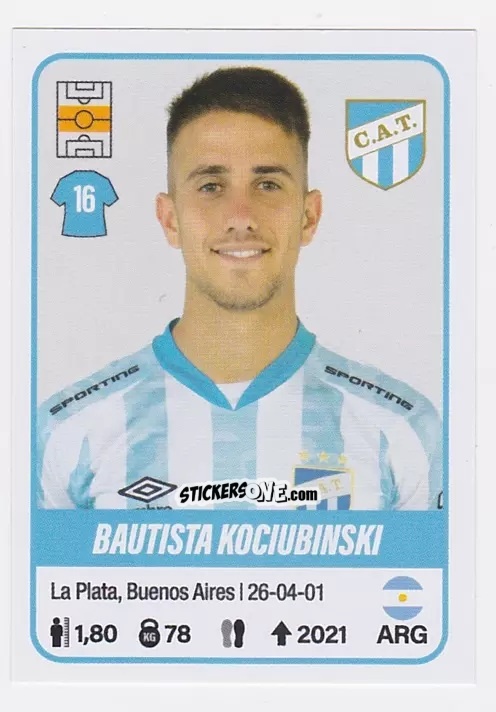 Figurina Bautista Kociubinski - Fútbol Argentino 2023 n. 50 - Panini