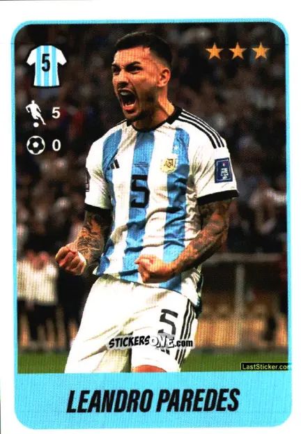 Cromo Leandro Paredes - Fútbol Argentino 2023 n. 500 - Panini