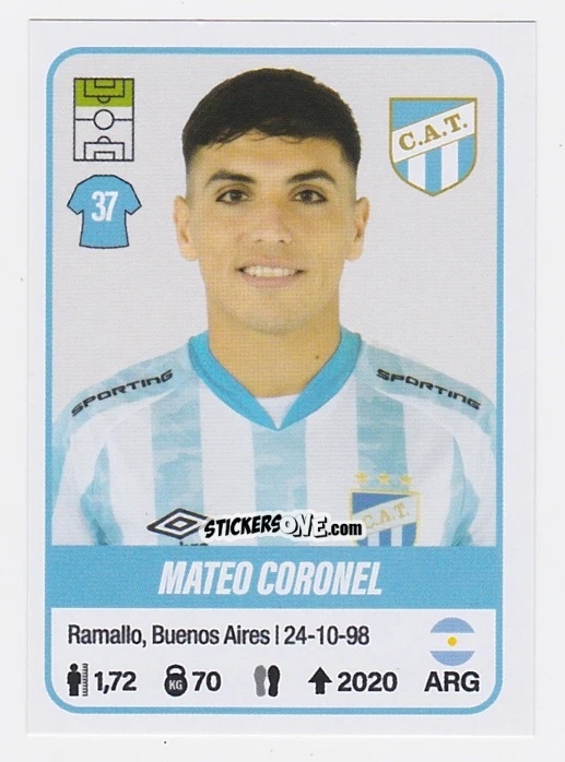 Figurina Mateo Coronel - Fútbol Argentino 2023 n. 53 - Panini