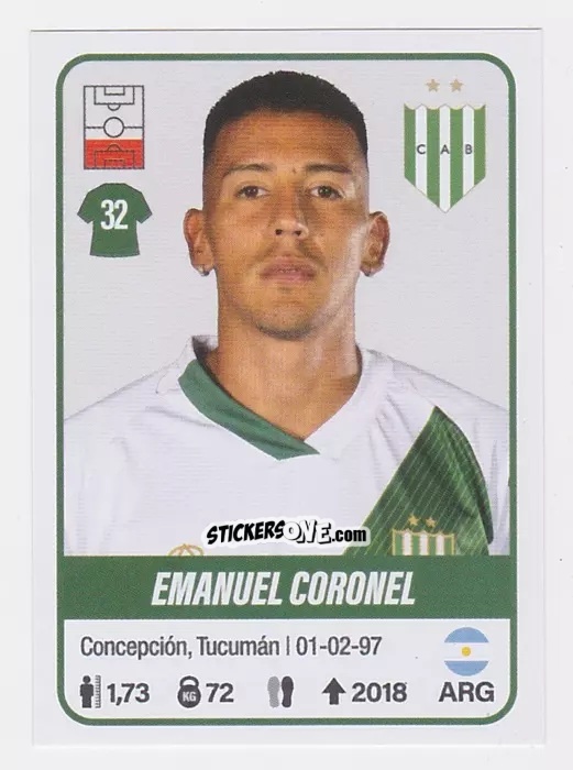 Sticker Emanuel Coronel - Fútbol Argentino 2023 n. 57 - Panini