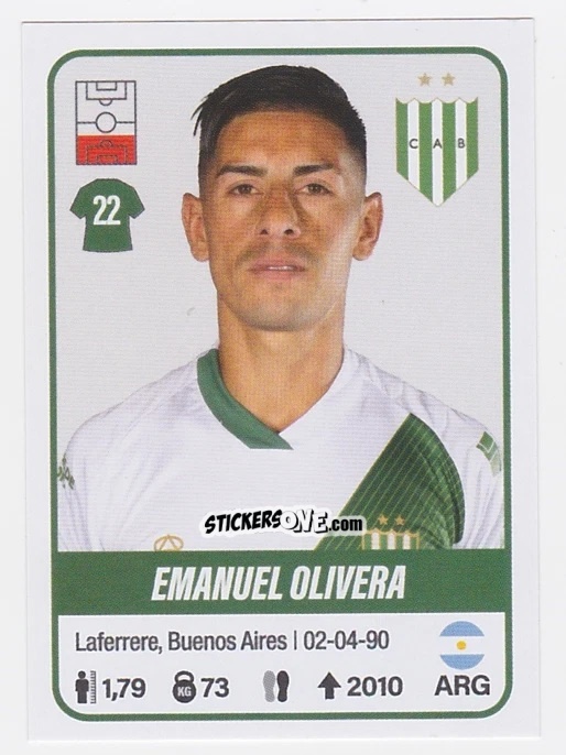 Sticker Emanuel Olivera - Fútbol Argentino 2023 n. 59 - Panini