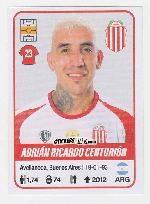 Cromo Adrián Ricardo Centurión - Fútbol Argentino 2023 n. 82 - Panini