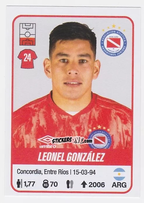 Sticker Leonel González - Fútbol Argentino 2023 n. 9 - Panini