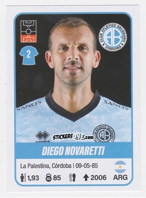 Sticker Diego Novaretti - Fútbol Argentino 2023 n. 92 - Panini