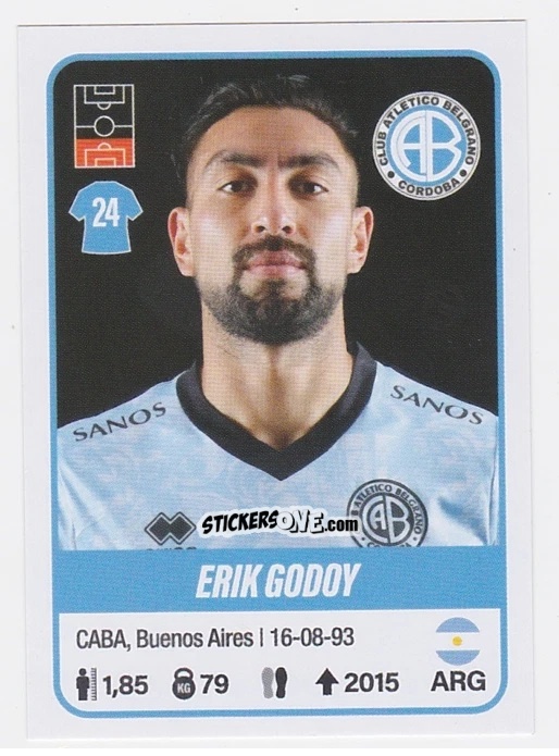 Sticker Érik Godoy - Fútbol Argentino 2023 n. 93 - Panini