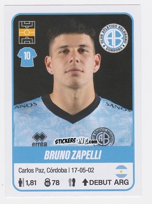 Sticker Bruno Zapelli - Fútbol Argentino 2023 n. 96 - Panini