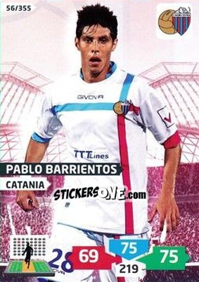 Cromo Pablo Barrientos - Calciatori 2013-2014. Adrenalyn XL n. 56 - Panini
