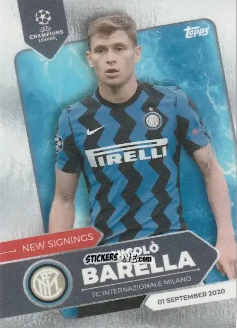 Figurina Nicolo Barella - On-Demand UEFA Champions League Summer Signings 2020-2021
 n. 6 - Topps