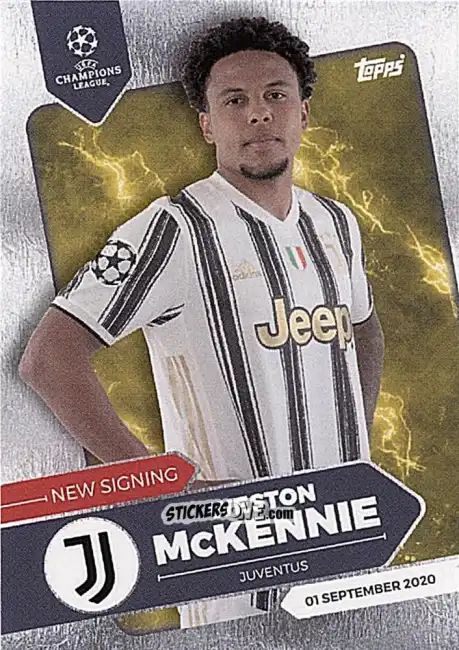 Cromo Weston McKennie - On-Demand UEFA Champions League Summer Signings 2020-2021
 n. 18 - Topps