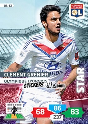 Figurina Clément Grenier - FOOT 2013-2014. Adrenalyn XL n. OL-12 - Panini