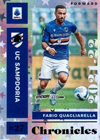 Figurina Fabio Quagliarella - Chronicles Soccer 2021-2022
 n. SA15 - Panini