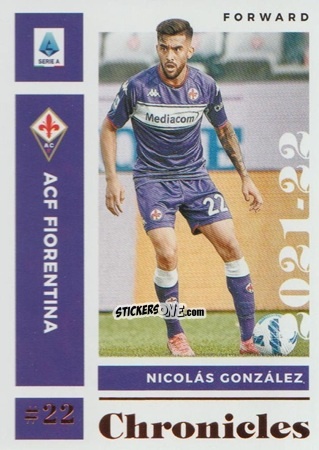 Figurina Nicolas Gonzalez - Chronicles Soccer 2021-2022
 n. SA2 - Panini