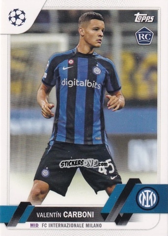 Cromo Valentín Carboni - UEFA Club Competitions 2022-2023
 n. 6 - Topps