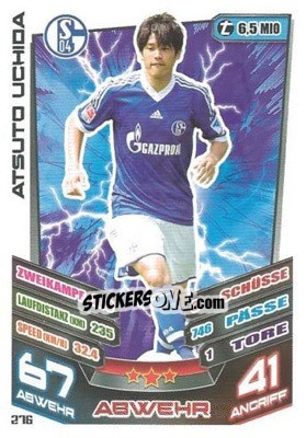 Figurina Atsuto Uchida - German Fussball Bundesliga 2013-2014. Match Attax n. 276 - Topps