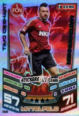 Cromo Timo Gebhart - German Fussball Bundesliga 2013-2014. Match Attax n. 368 - Topps