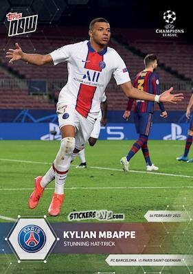 Sticker Kylian Mbappe - Now Uefa Champions League 2020-2021 n. 41 - Topps