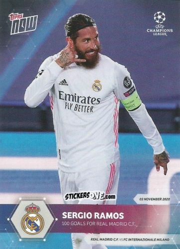 Cromo Sergio Ramos - Now Uefa Champions League 2020-2021 n. 19 - Topps
