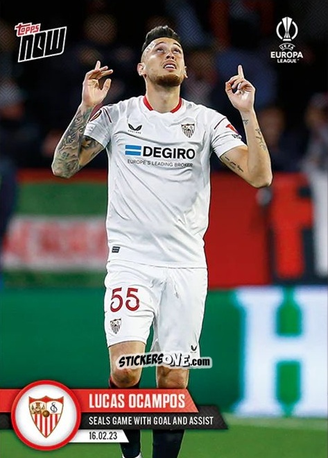 Cromo Lucas Ocampos - Now Uefa Europa League & Uefa Europa Conference League 2022-2023 n. 26 - Topps