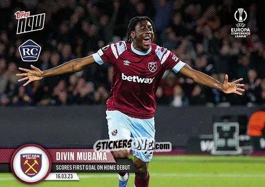 Sticker Divin Mubama - Now Uefa Europa League & Uefa Europa Conference League 2022-2023 n. 38 - Topps