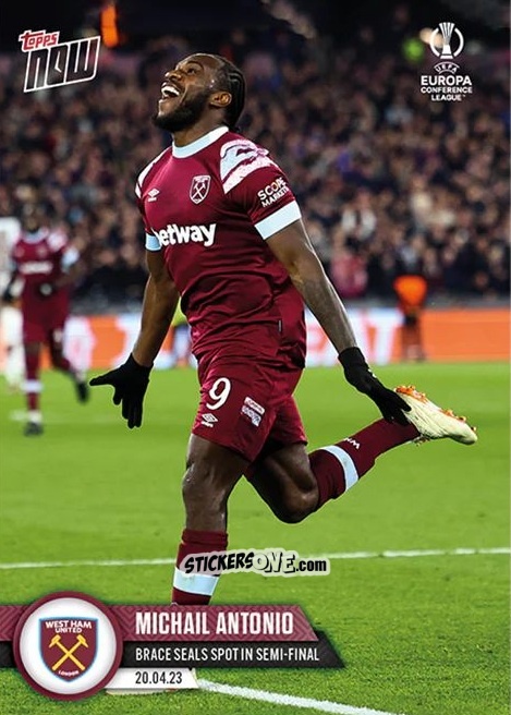 Cromo Michail Antonio - Now Uefa Europa League & Uefa Europa Conference League 2022-2023 n. 42 - Topps