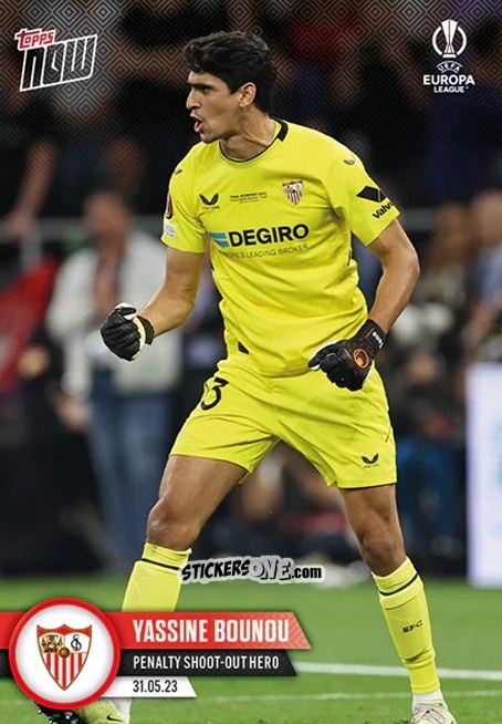 Figurina Yassine Bounou - Now Uefa Europa League & Uefa Europa Conference League 2022-2023 n. 54 - Topps