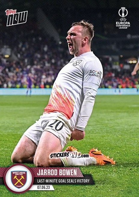 Figurina Jarrod Bowen - Now Uefa Europa League & Uefa Europa Conference League 2022-2023 n. 59 - Topps