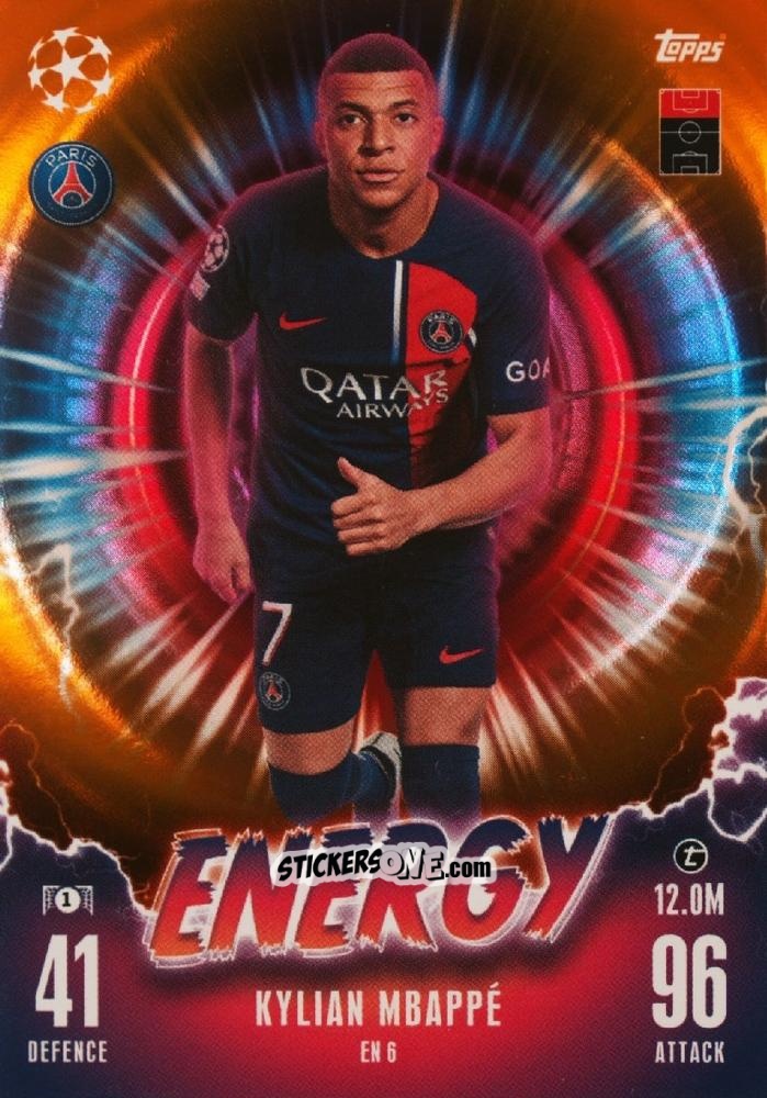 Sticker Kylian Mbappé - UEFA Champions League & Europa League 2023-2024. Match Attax n. EN6o - Topps