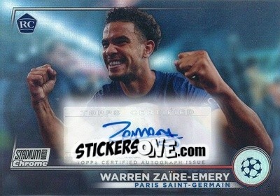 Sticker Warren Zaïre-Emery - Stadium Club Chrome UEFA Club Competitions 2022-2023
 n. CA-WZE - Topps