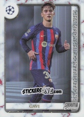 Sticker Gavi - Stadium Club Chrome UEFA Club Competitions 2022-2023
 n. CC-GAV - Topps