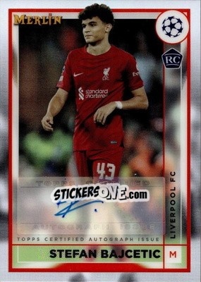 Figurina Stefan Bajcetic - Chrome Uefa Club Competitions 2022-2023 n. AC-SB - Topps