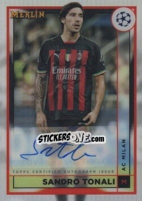 Sticker Sandro Tonali - Chrome Uefa Club Competitions 2022-2023 n. AC-ST - Topps