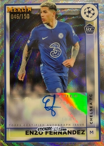 Sticker Enzo Fernandez - Chrome Uefa Club Competitions 2022-2023 n. AC-EZ - Topps