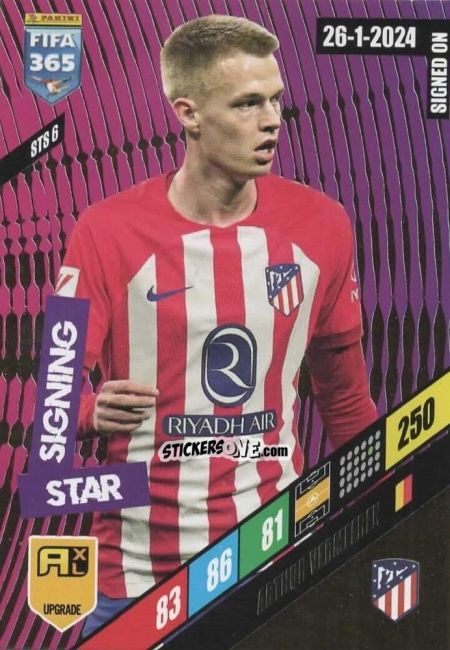 Sticker Arthur Vermeeren - FIFA 365: 2023-2024. Adrenalyn XL
 n. STS6 - Panini