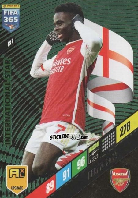 Figurina Bukayo Saka - FIFA 365: 2023-2024. Adrenalyn XL
 n. IS7 - Panini