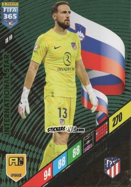 Sticker Jan Oblak - FIFA 365: 2023-2024. Adrenalyn XL
 n. IS19 - Panini