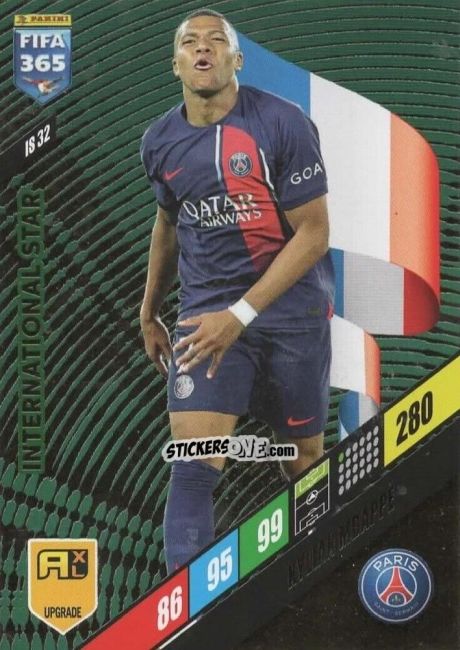 Sticker Kylian Mbappé - FIFA 365: 2023-2024. Adrenalyn XL
 n. IS32 - Panini