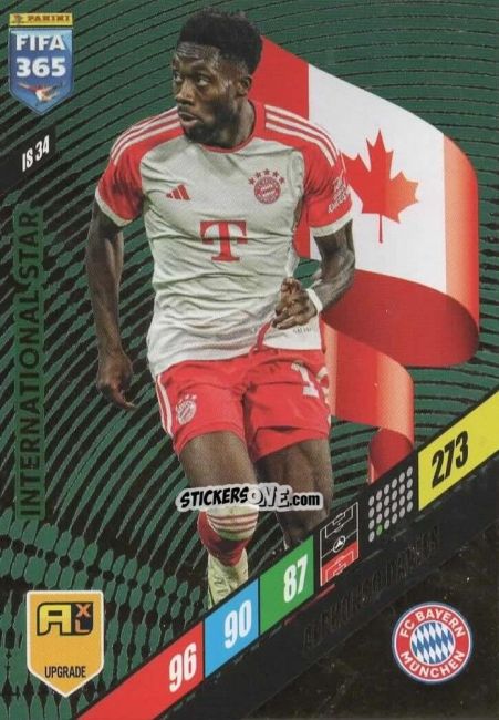 Cromo Alphonso Davies - FIFA 365: 2023-2024. Adrenalyn XL
 n. IS34 - Panini