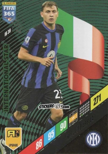 Figurina Nicolò Barella - FIFA 365: 2023-2024. Adrenalyn XL
 n. IS38 - Panini
